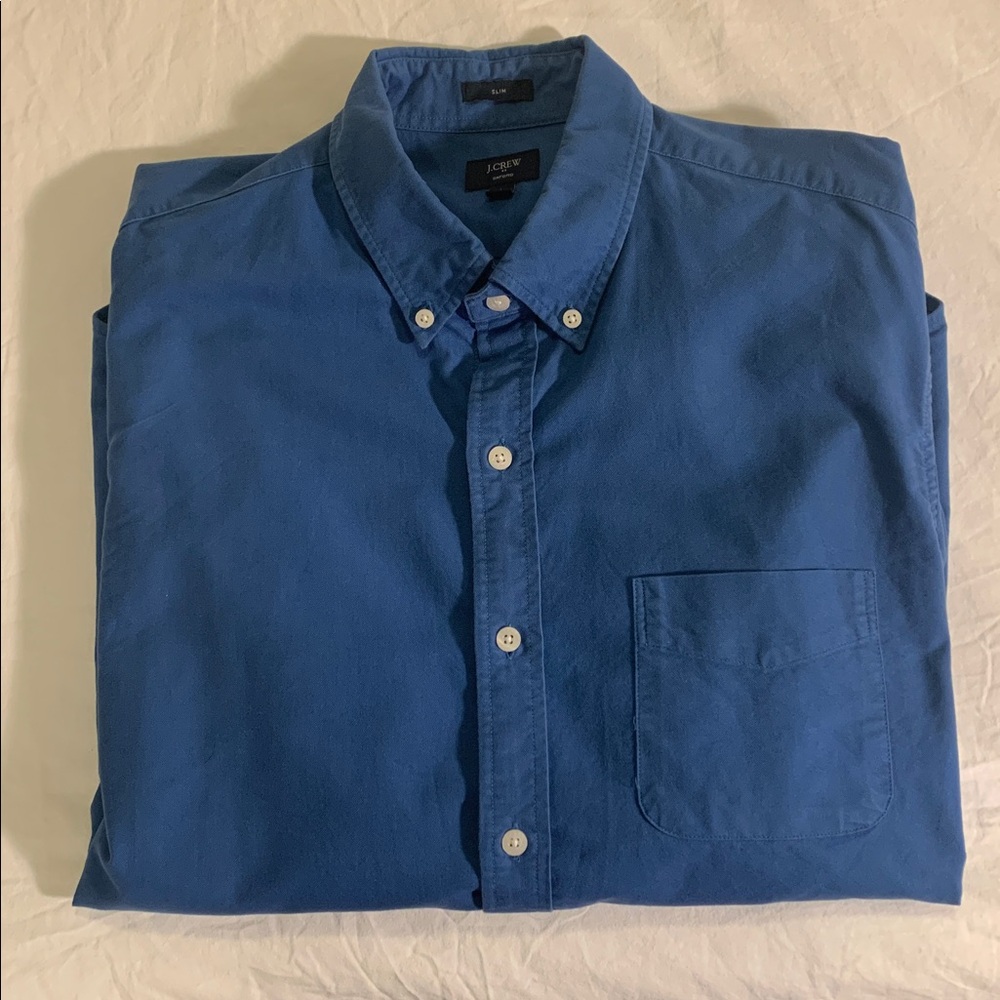 J. Crew Men's Button-Down Shirt in Blue